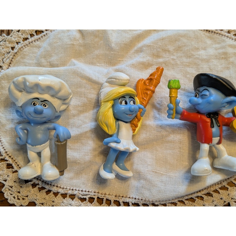 Peyo Smurfs McDonald's 2011 2013 Lot of 3 Chef Smurf Smurfette Painter